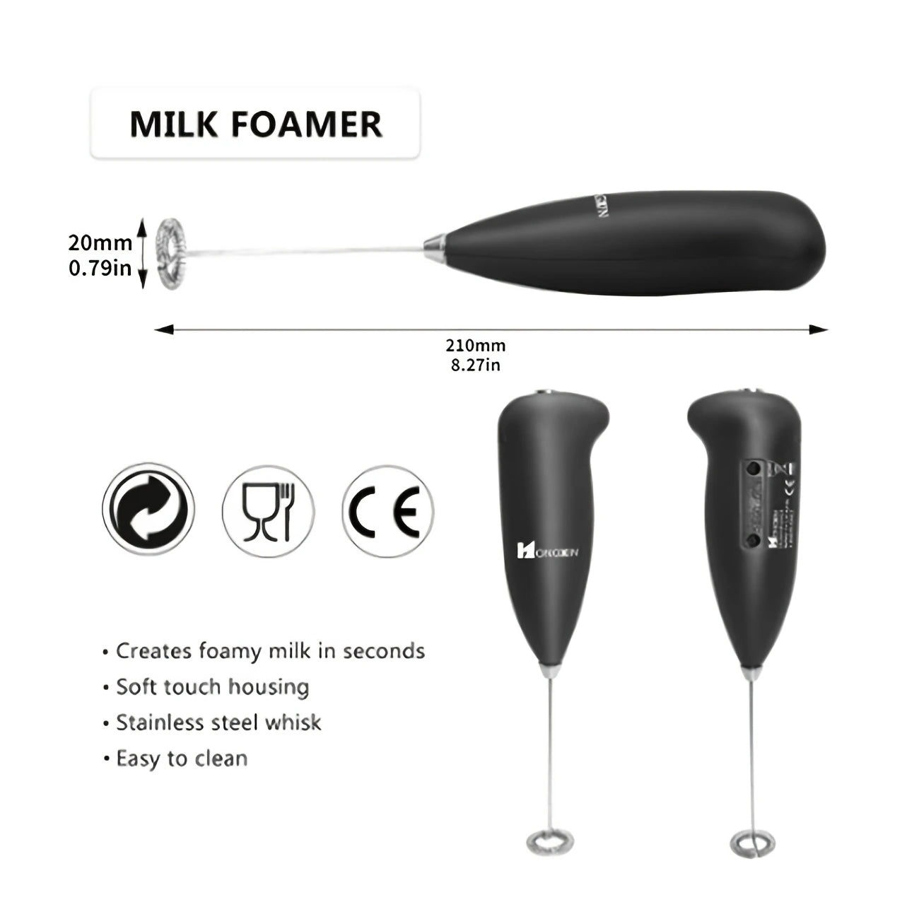 Milk Froth Handheld Whisk Coffee Coffee Blender Egg Chocolate/Cappuccino Milkshake Mini Portable Blender Kitchen Blender Tool