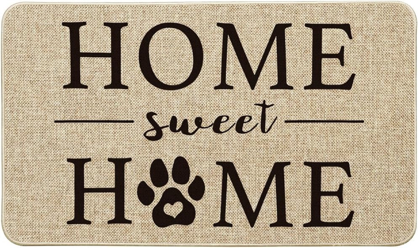 Home Sweet Home Cute Dog Paw Print Doormat,17 X 29 Inch